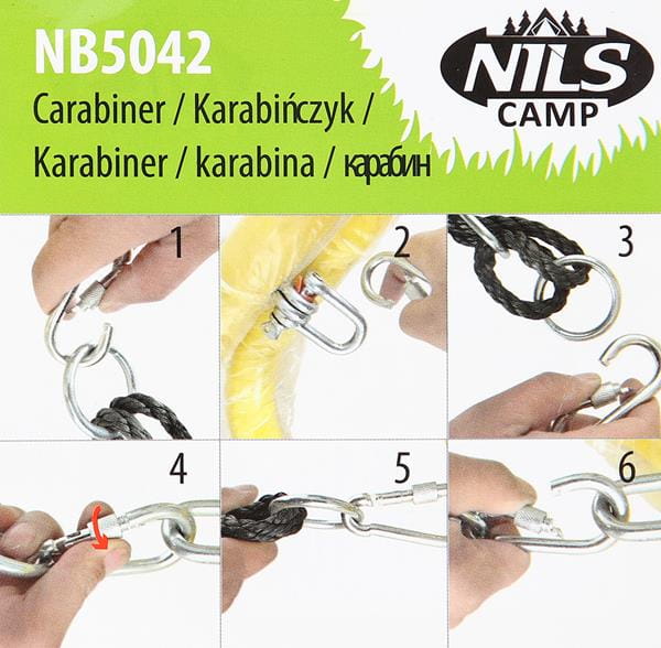 Karabińczyk stalowy zakręcany NILS CAMP NB5042 500 kg