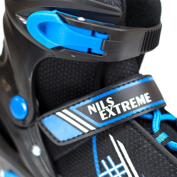 NH7104 A 2w1 BLACK/BLUE ROZM. S ŁYŻWOROLKI Z WYM. PŁ. HOKEJOWĄ NILS EXTREME