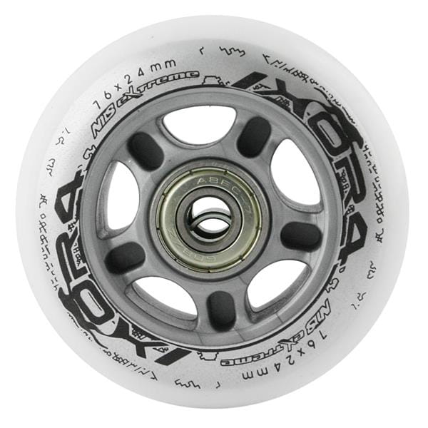 ZESTAW PU 76x24 82A BIAŁE (4 szt.) + ABEC-7 (8 szt.) NILS EXTREME