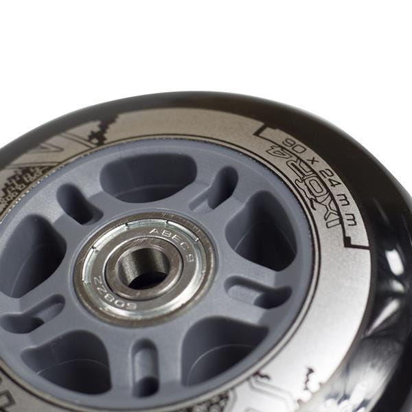 ZESTAW PU 90x24 82A CZARNE (4 szt.) + ABEC-9 CHROME (8 szt.)  NILS EXTREME