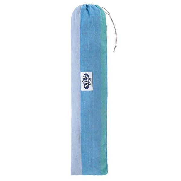 NC9004 NIEBIESKI-CIEMNO NIEBIESKI HAMAK Z DREWNIANĄ BELKA 70CM I METALOWYM UCHWYTEM  NILS CAMP