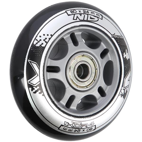 ZESTAW PU 80x24 82A CZARNE N (4 szt.) + ABEC-9 (8 szt.) NILS EXTREME
