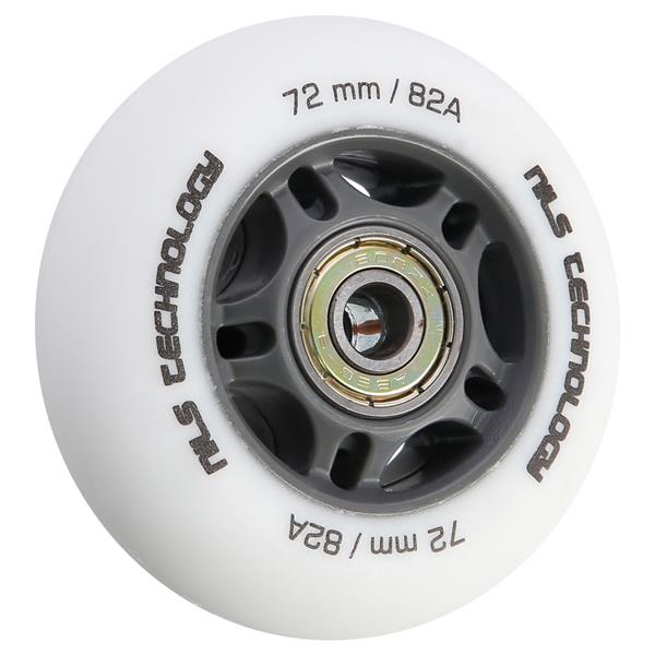 ZESTAW PU 72x24 82A BIAŁE MATOWE (4 szt.) + ABEC-9 (8 szt.) NILS EXTREME