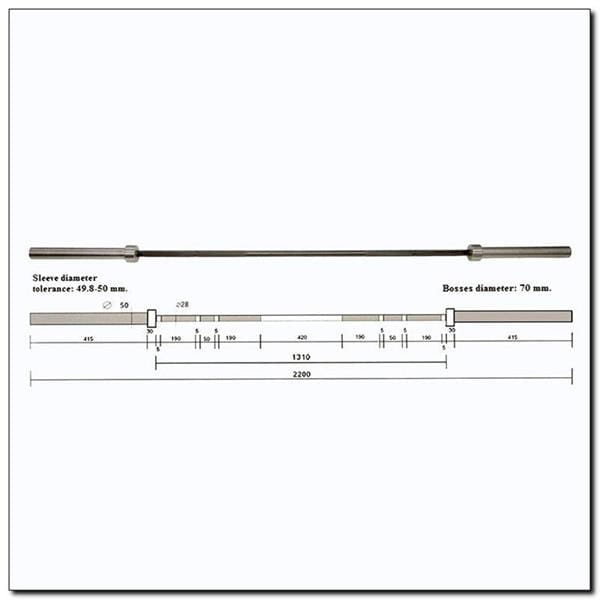 GO680 GRYF OLIMPIJSKI 20KG 2200MM HMS Z ZACISKAMI LOCK JAW BLACK