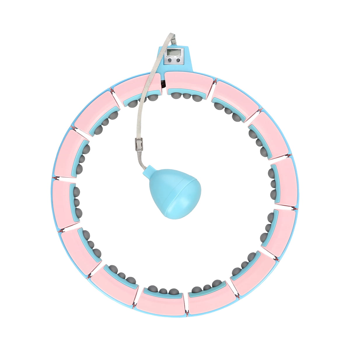ZESTAW REGULOWANY HULA HOP FH06 BLUE/PINK Z OBCIĄŻNIKEIM I LICZNIKIEM + PAS BR160