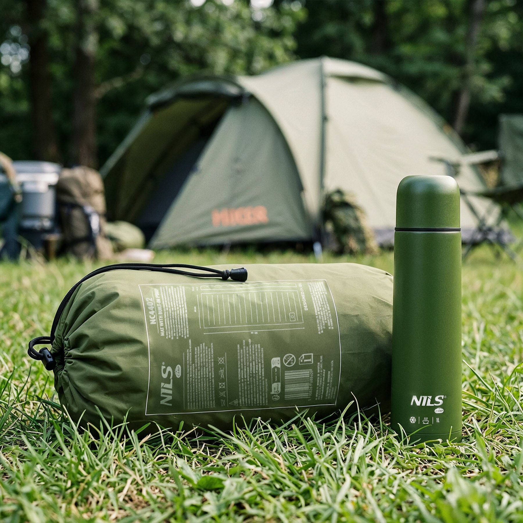 Mata turystyczna NC4402 z pompką – komfort snu na campingu