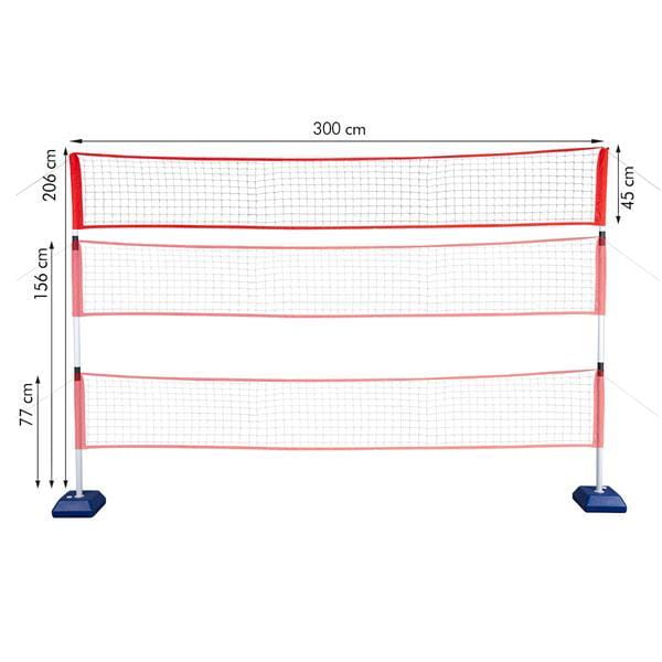SIATKA MULTIFUNKCYJNA BADMINTON+TENIS+SIATKÓWKA POKROWIEC PEŁNY NILS NT0300 3w1
