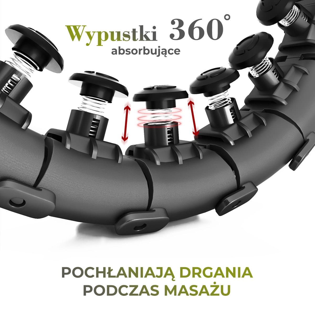 Hula hop HMS HHW12 Plus Size czarne z obciążeniem i regulacją obwodu