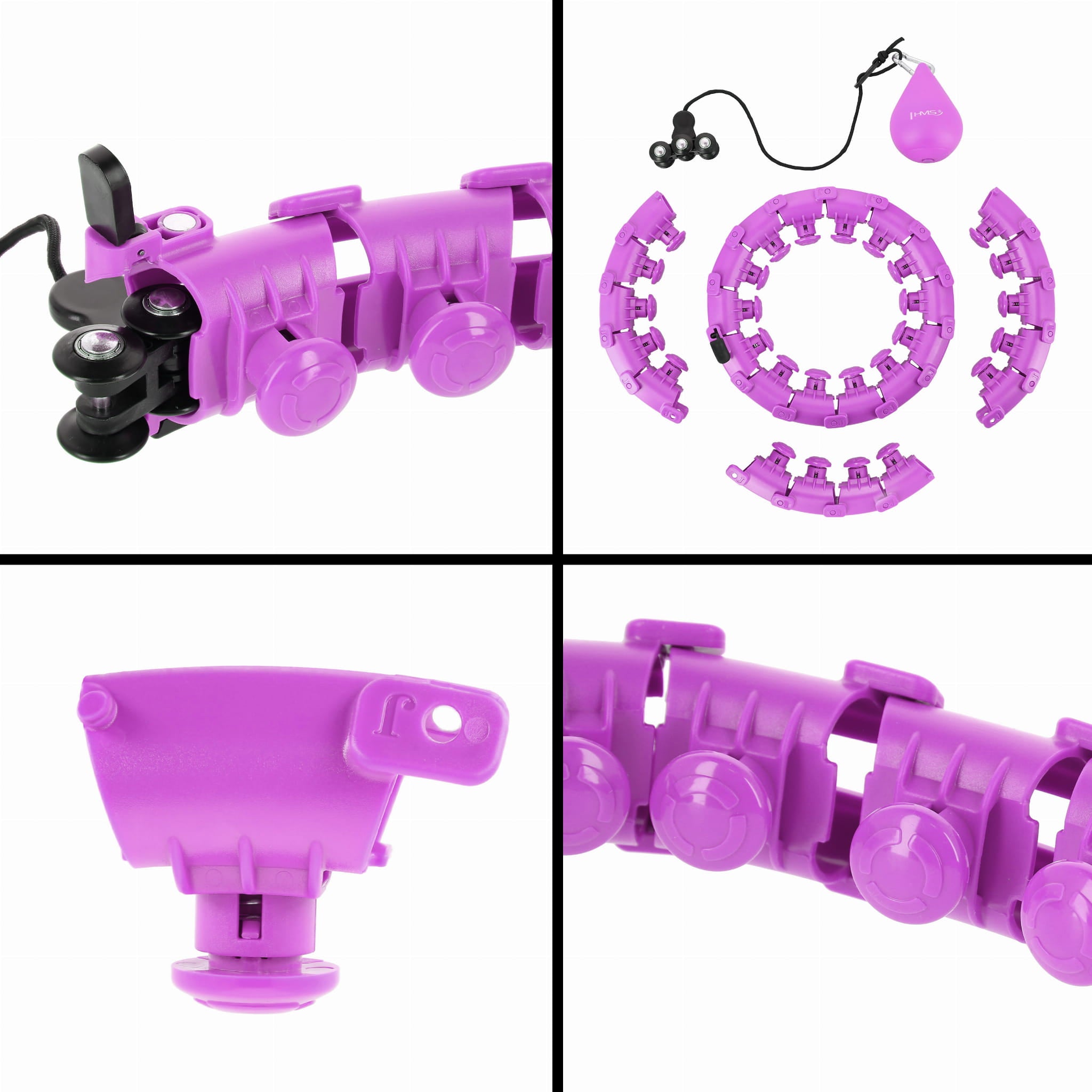 Hula hop HMS HHW12 Plus Size różowe z obciążeniem i regulacją obwodu