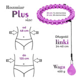 Hula hop HMS HHW12 Plus Size różowe z obciążeniem i regulacją obwodu