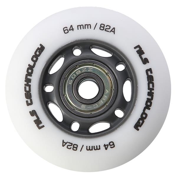 ZESTAW PU 64x24 82A BIAŁE MATOWE (4 szt.) + ABEC-9 (8 szt.) NILS EXTREME