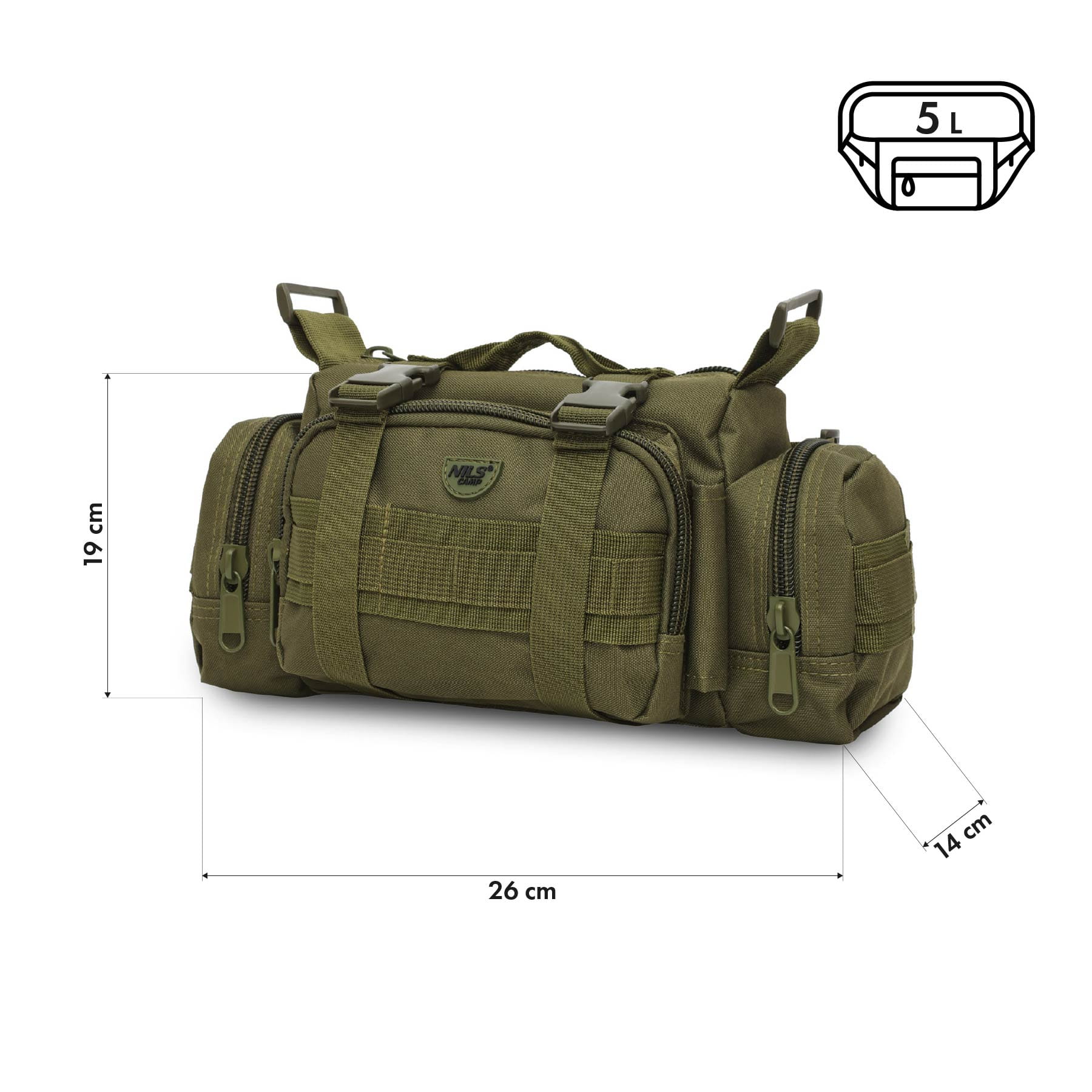 TORBA BIODROWA ZIELONA XL NILS CAMP NC3907