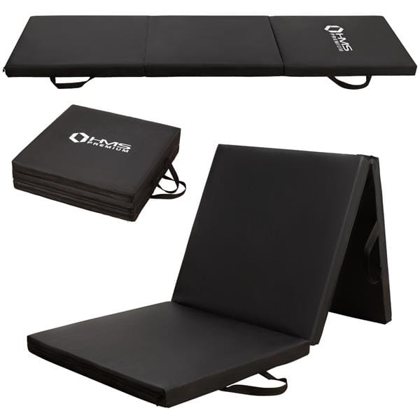 MATERAC GIMNASTYCZNY SKŁADANY 1800x600MM BLACK HMS PREMIUM MGS02