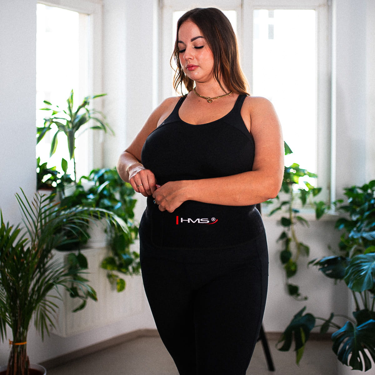 PAS NA BRZUCH WYSZCZUPLAJĄCY BLACK BR163  PLUS SIZE HMS