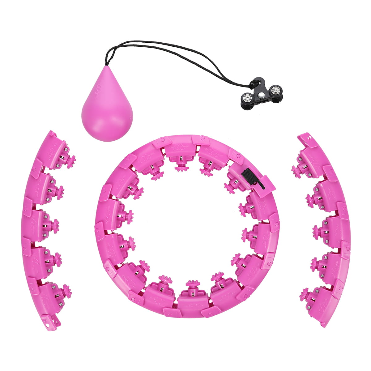 ZESTAW HULA HOP Z OBCIĄŻENIKIEM PLUS PAS FH01+BR125 FIOLET