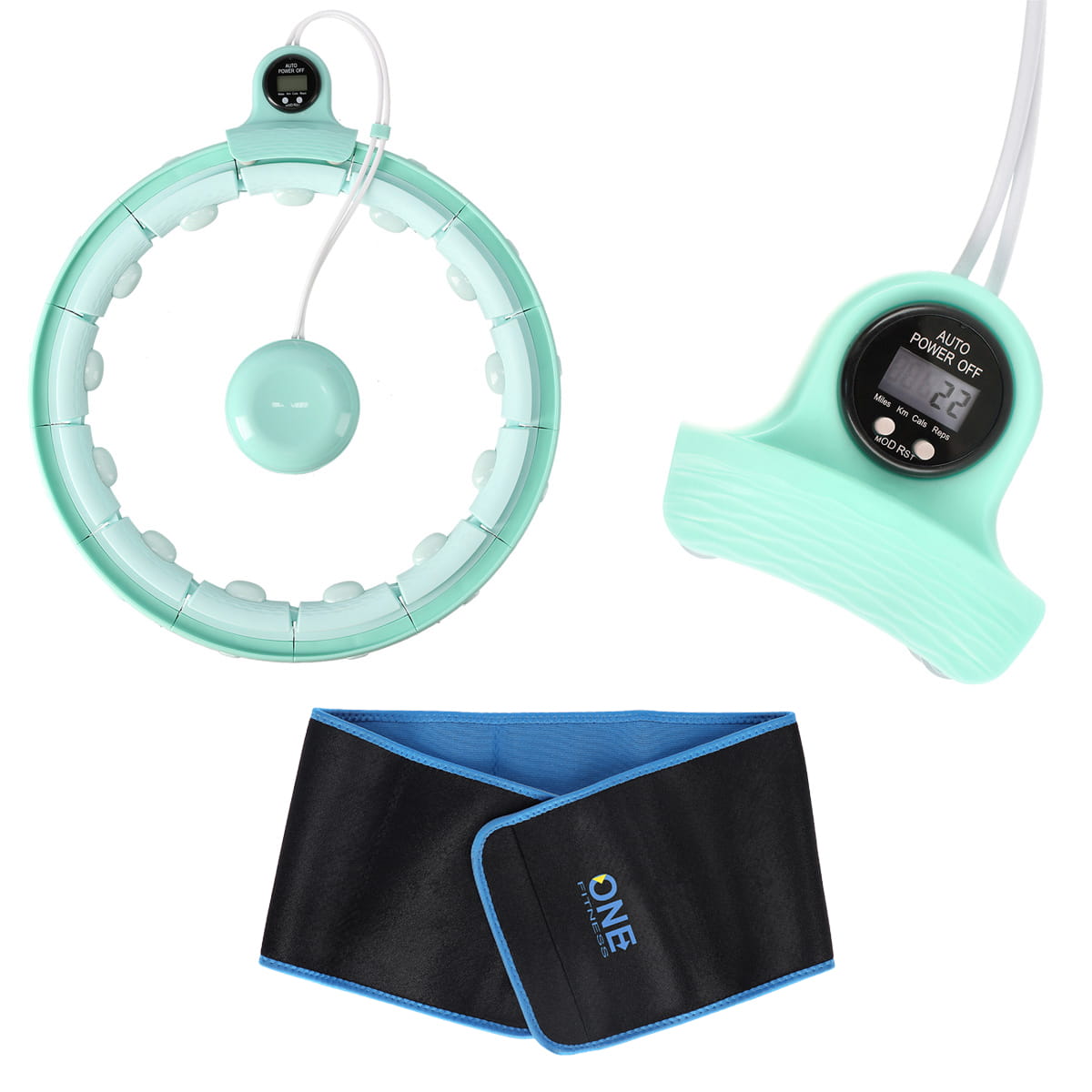 ZESTAW HULA HOP Z OBCIĄŻENIKIEM PLUS PAS FH02+BR160 GREEN