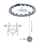 ZESTAW REGULOWANY HULA HOP PLUS SIZE FH07 GRAY Z OBCIĄŻNIKEIM I LICZNIKIEM + PAS BR125
