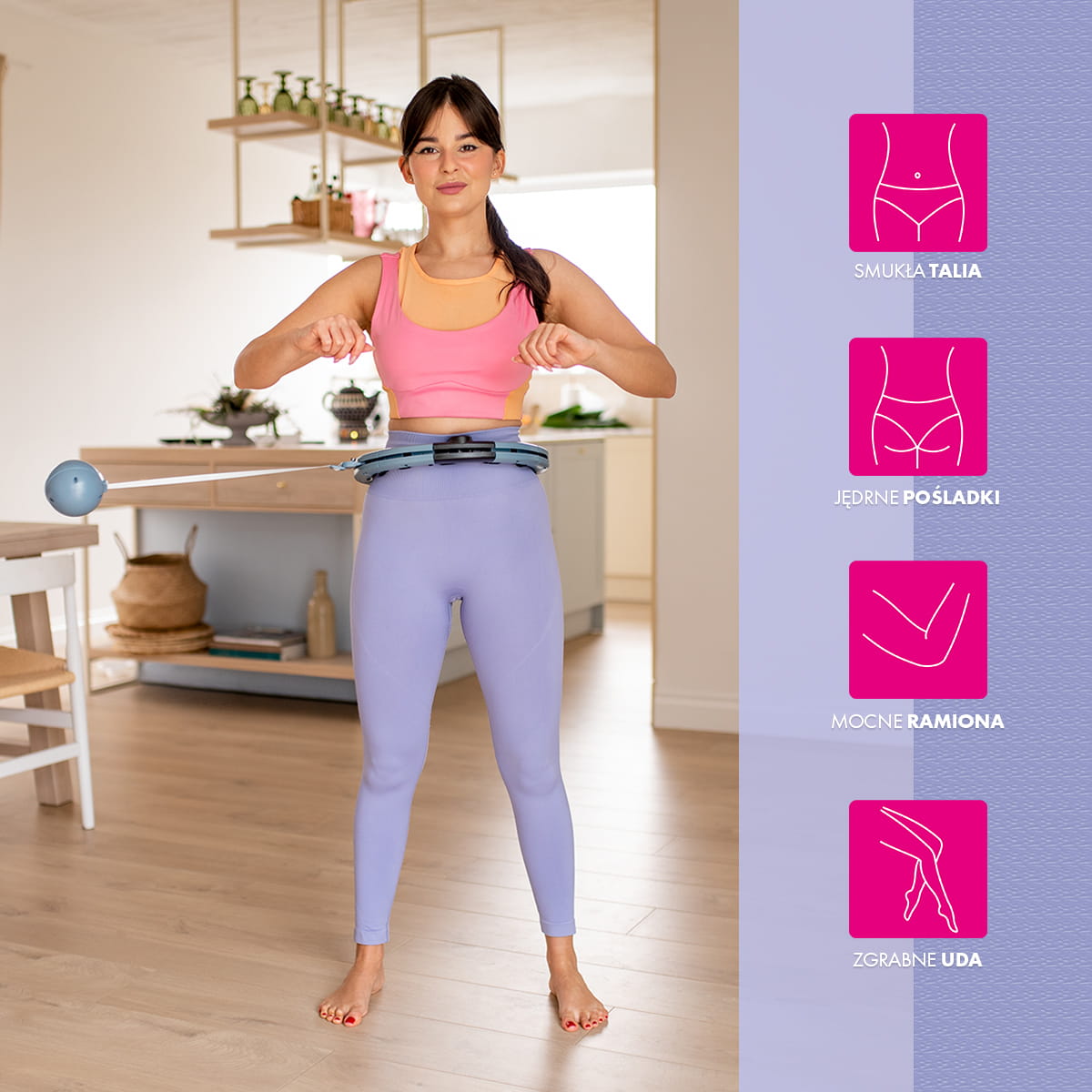 HULA HOP Z OBCIĄŻNIKIEM I LICZNIKIEM FH07 GRAY PLUS SIZE