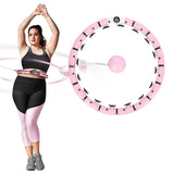 ZESTAW REGULOWANY HULA HOP PLUS SIZE FH07 LIGHT PINK Z OBCIĄŻNIKEIM I LICZNIKIEM + PAS BR125