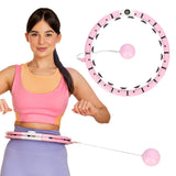 ZESTAW REGULOWANY HULA HOP PLUS SIZE FH07 LIGHT PINK Z OBCIĄŻNIKEIM I LICZNIKIEM + PAS BR125