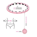 ZESTAW REGULOWANY HULA HOP PLUS SIZE FH07 LIGHT PINK Z OBCIĄŻNIKEIM I LICZNIKIEM + PAS BR125