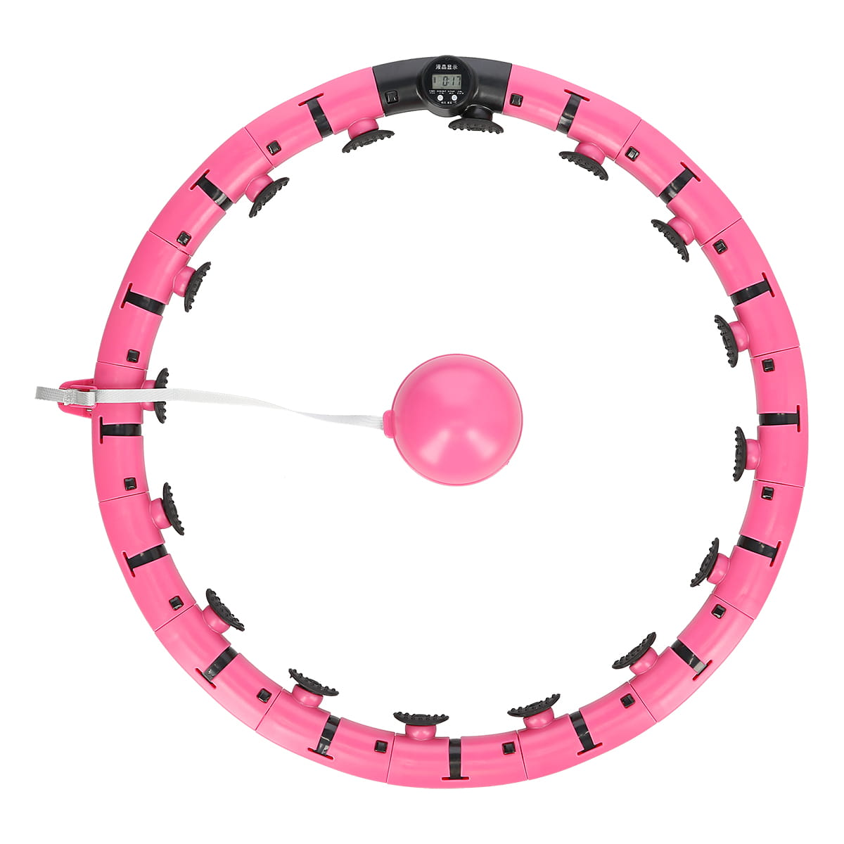 ZESTAW REGULOWANY HULA HOP PLUS SIZE FH07 PINK Z OBCIĄŻNIKEIM I LICZNIKIEM + PAS BR125