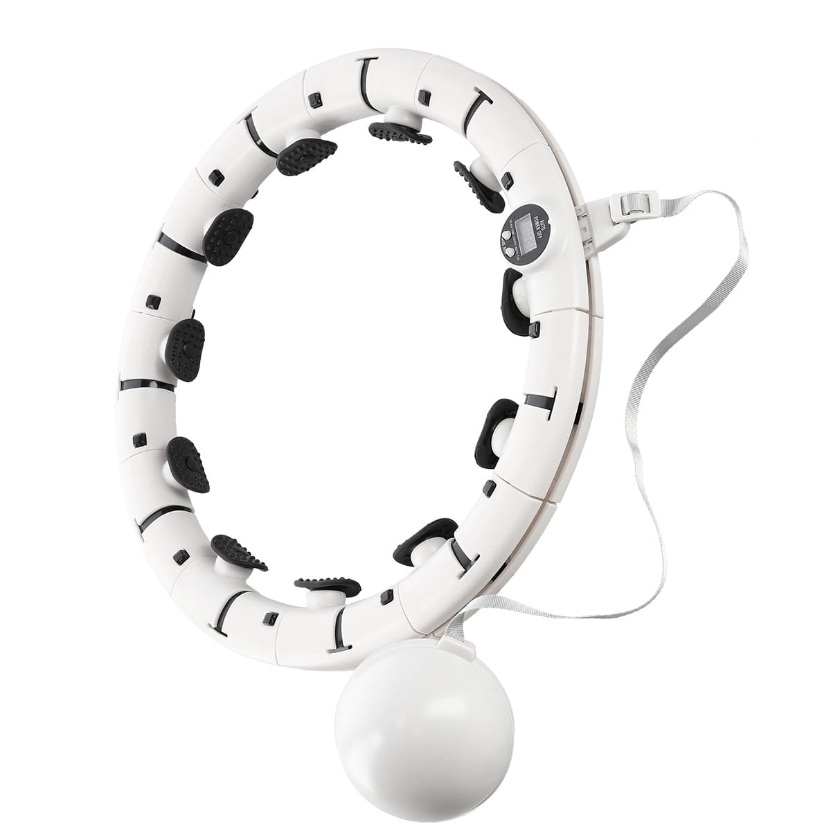 ZESTAW REGULOWANY HULA HOP PLUS SIZE FH07 WHITE Z OBCIĄŻNIKEIM I LICZNIKIEM + PAS BR125