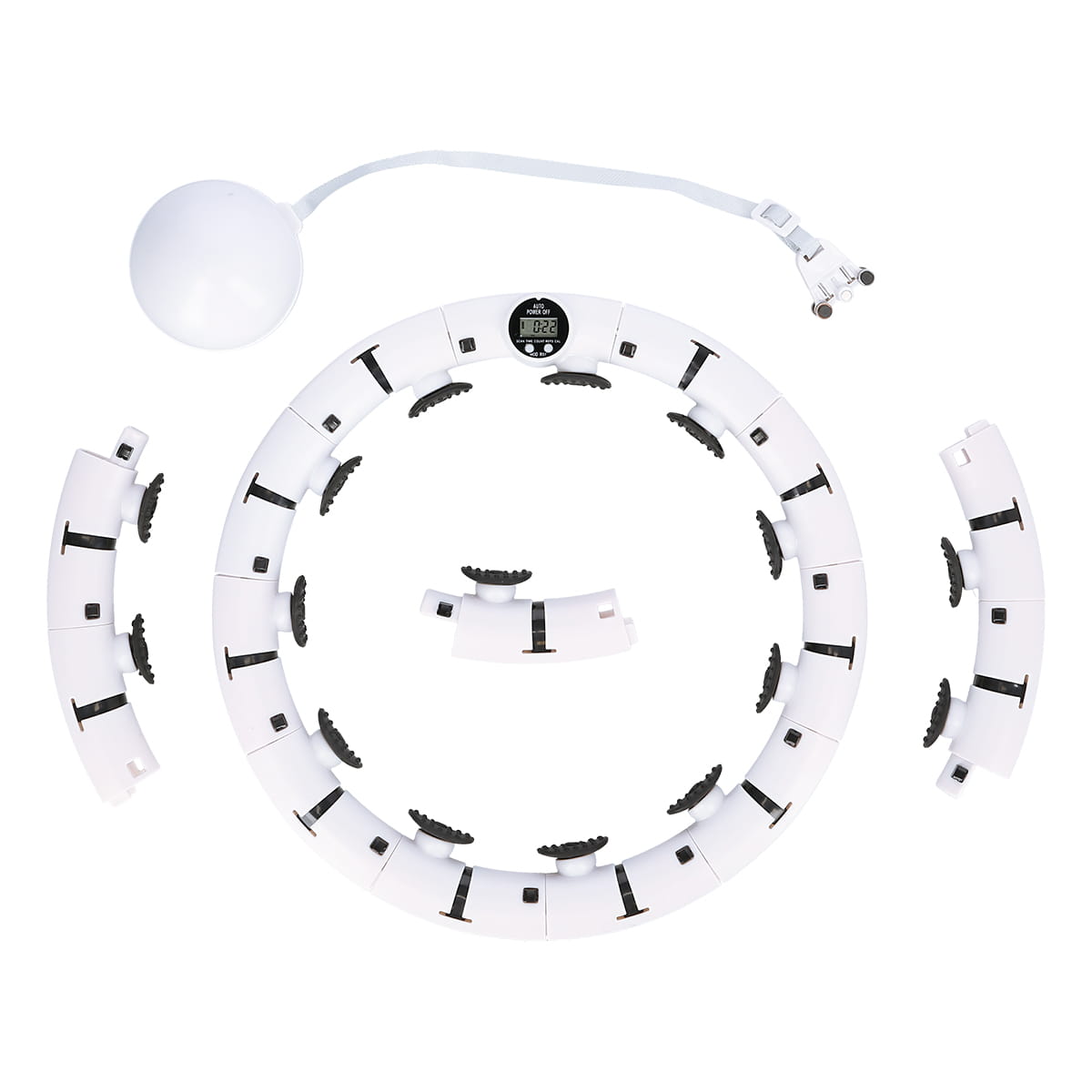 HULA HOP Z OBCIĄŻNIKIEM I LICZNIKIEM FH07 WHITE PLUS SIZE