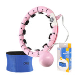 ZESTAW REGULOWANY HULA HOP PLUS SIZE FH07 LIGHT PINK Z OBCIĄŻNIKEIM I LICZNIKIEM + PAS BR125