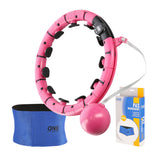 ZESTAW REGULOWANY HULA HOP PLUS SIZE FH07 PINK Z OBCIĄŻNIKEIM I LICZNIKIEM + PAS BR125