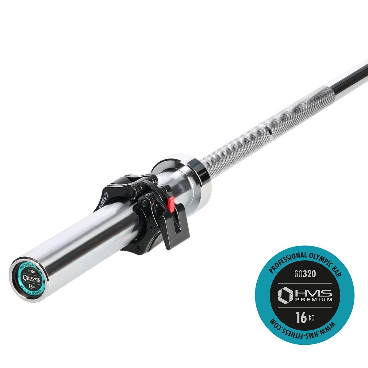 GO320 GRYF OLIMPIJSKI 14,8KG 1830MM HMS Z ZACISKAMI LOCK JAW BLACK