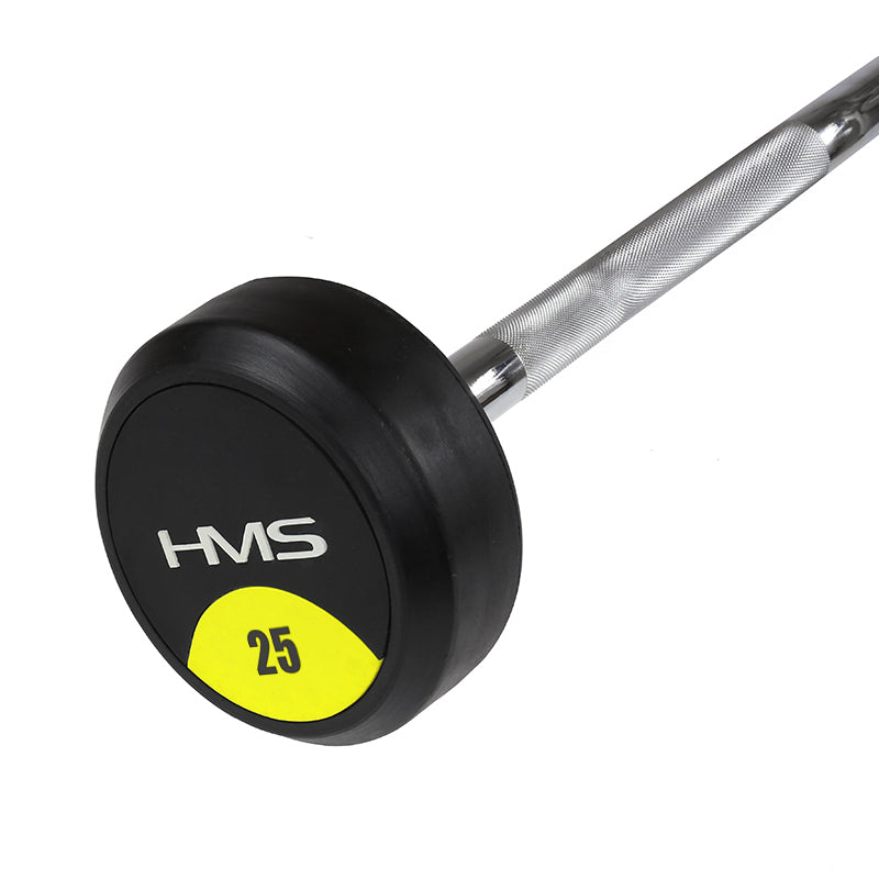 Sztanga Łamana Stała HMS GSL 25 kg Gumowana Gryf Radełkowany 119 cm 30 mm Outlet