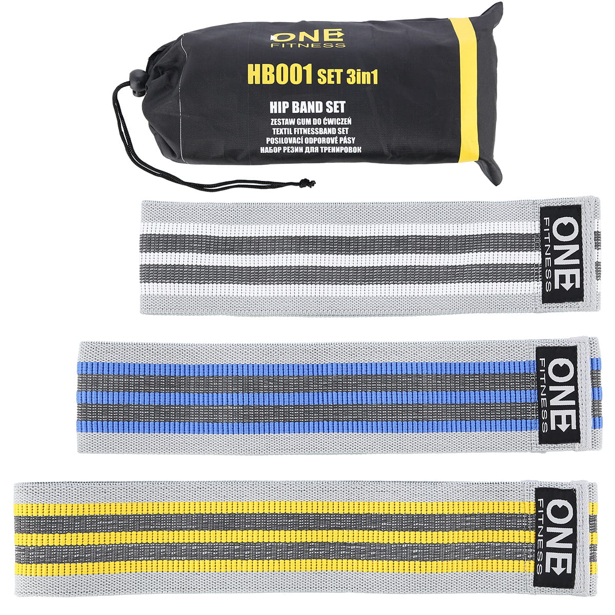 GUMY DO ĆWICZEŃ ONE FITNESS HB001 SET 3w1