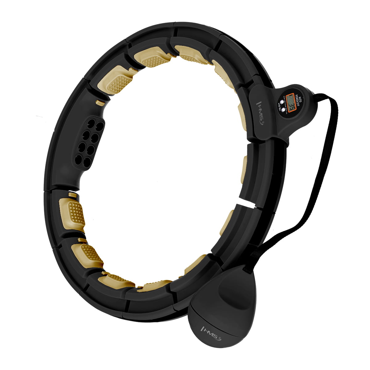 HULA HOP BLACK/GOLD Z MAGNESAMI I OBCIĄŻNIKIEM + LICZNIK HHM13  HMS