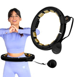 HULA HOP BLACK/GOLD Z MAGNESAMI I OBCIĄŻNIKIEM + LICZNIK HHM13  HMS