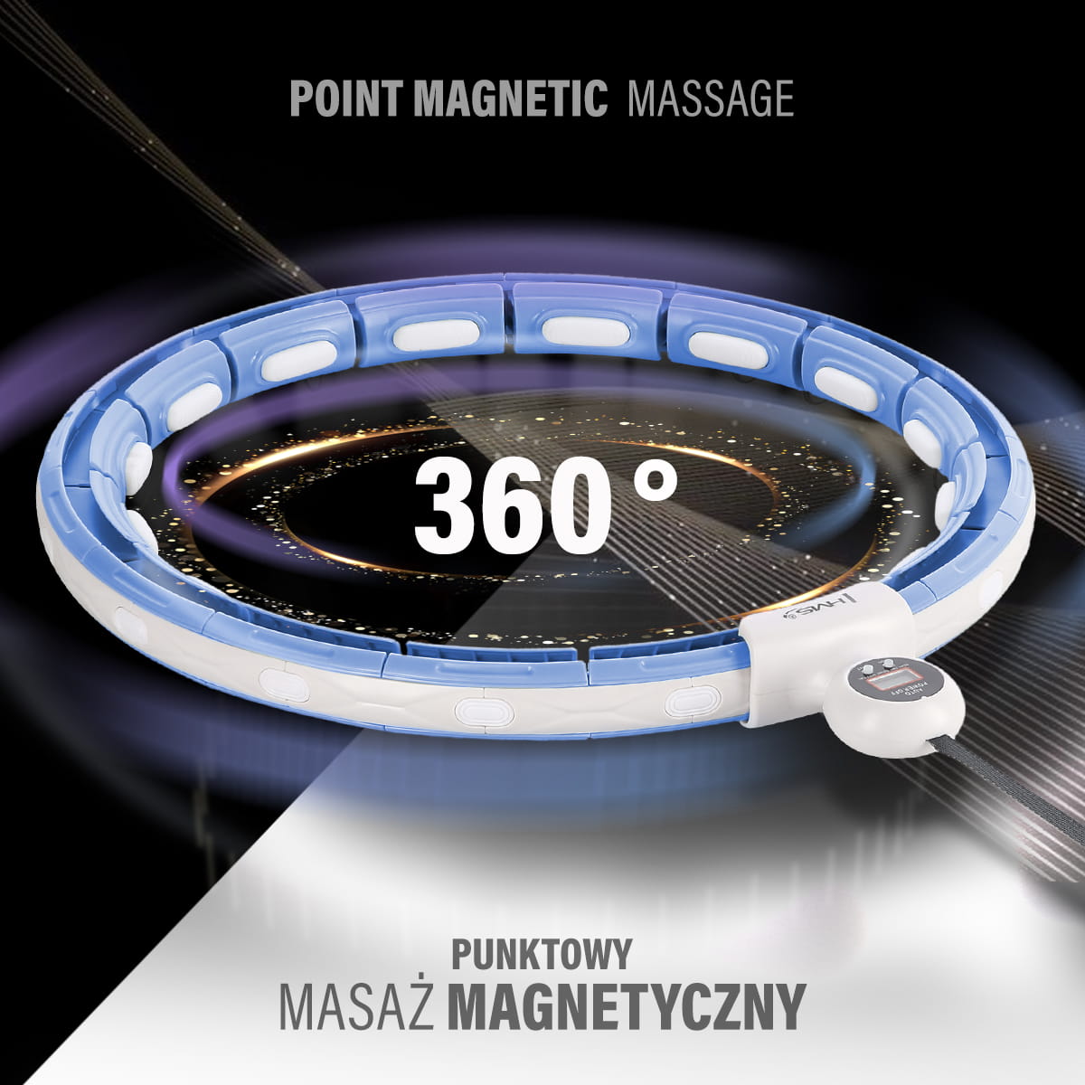 HULA HOP BLUE Z MAGNESEM I OBCIĄŻNIKIEM + LICZNIK HMS HHM15