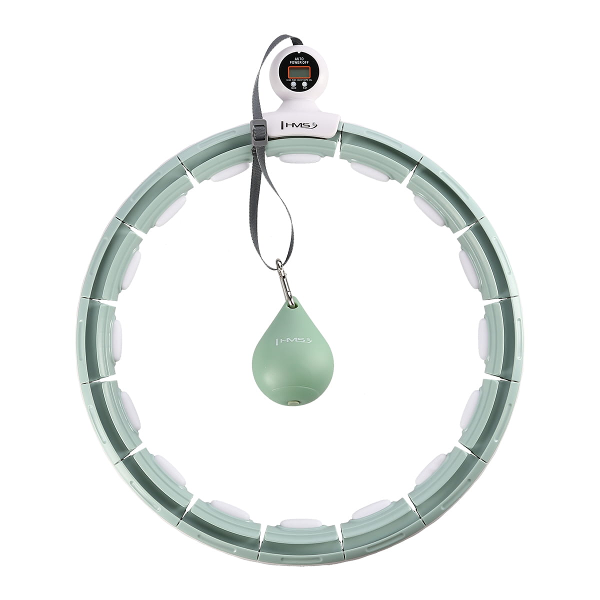 ZESTAW HULA HOP MAGNETYCZNY GREEN HHM15 Z LICZNIKIEM HMS + PAS WYSZCZUPLAJĄCY BR163 RED