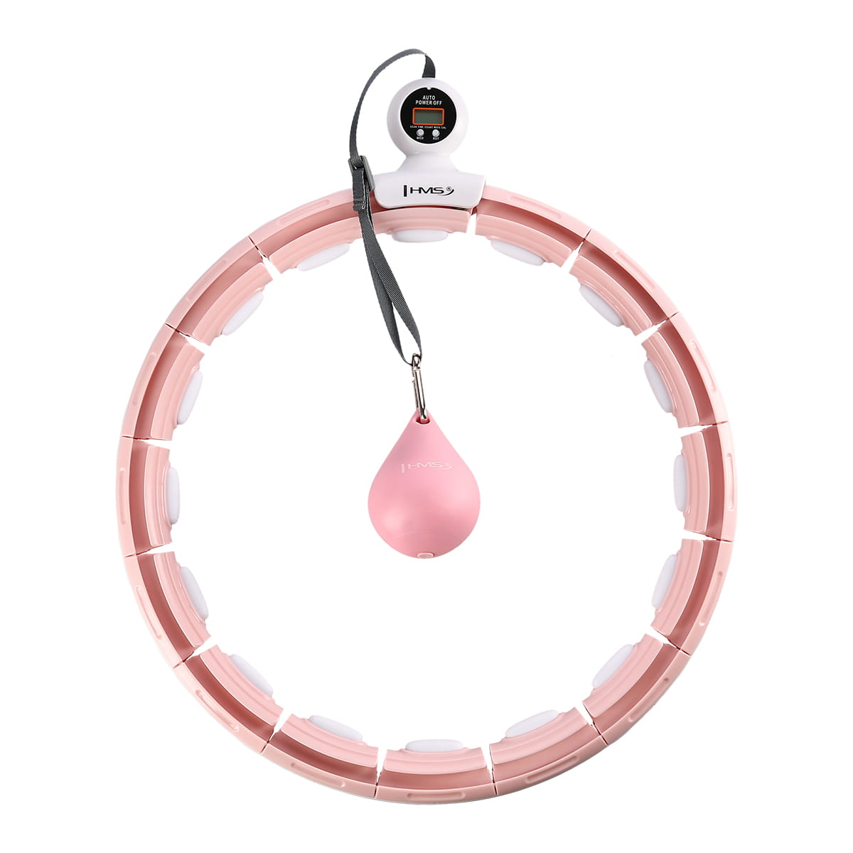 ZESTAW HULA HOP MAGNETYCZNY PINK HHM15 Z LICZNIKIEM HMS + PAS BR163 BLACK PLUS SIZE