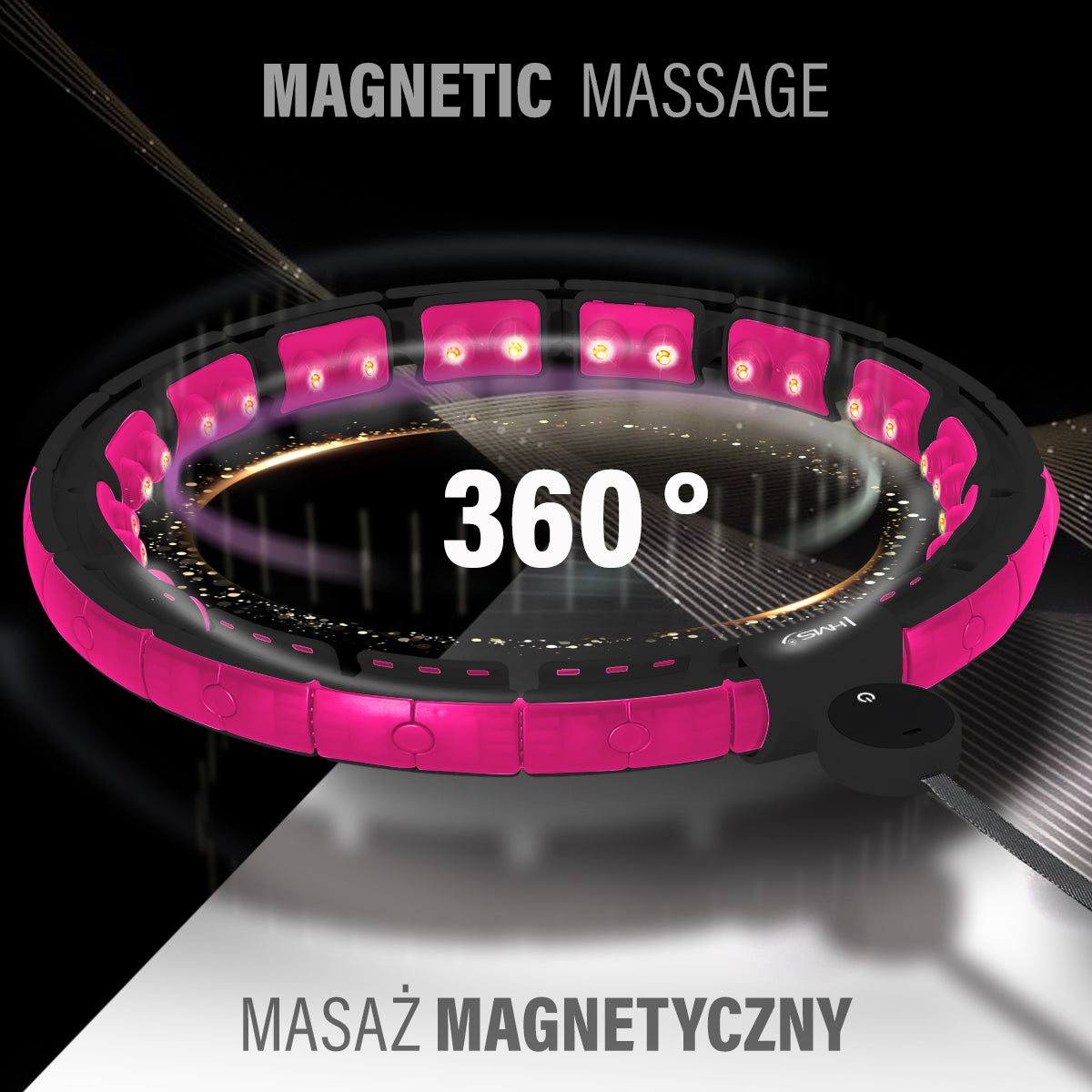 HULA-HOP MAGNETYCZNE Z OBCIĄŻENIEM I LICZNIKIEM LCD HMS HHM16