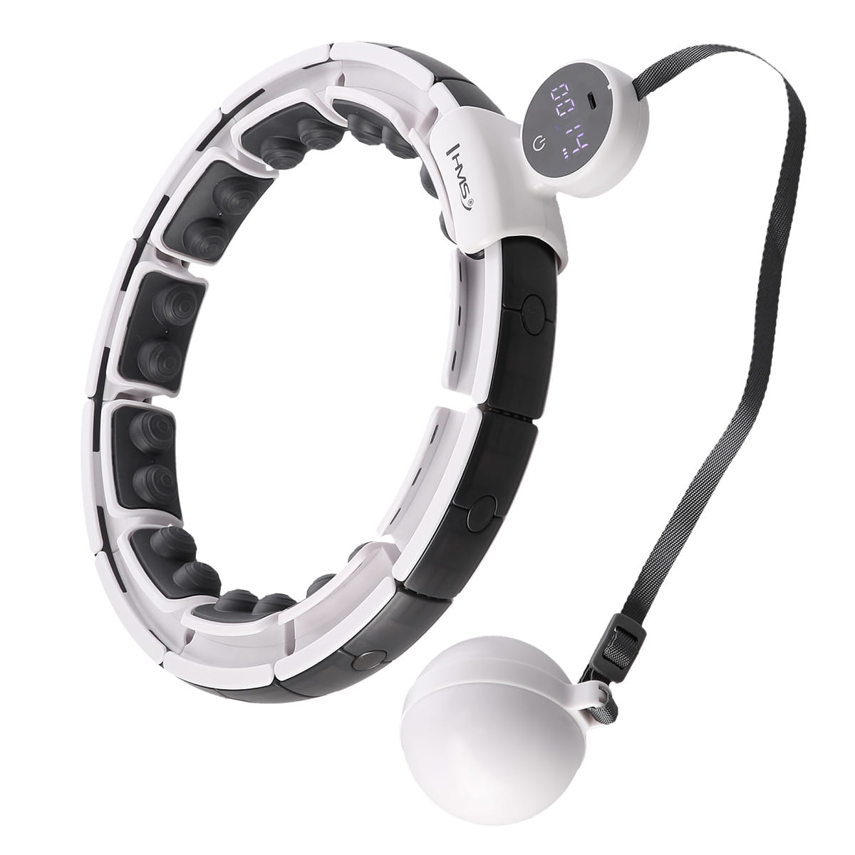 ZESTAW HULA HOP MAGNETYCZNY WHITE HHM16 Z LICZNIKIEM HMS + PAS WYSZCZUPLAJĄCY BR163