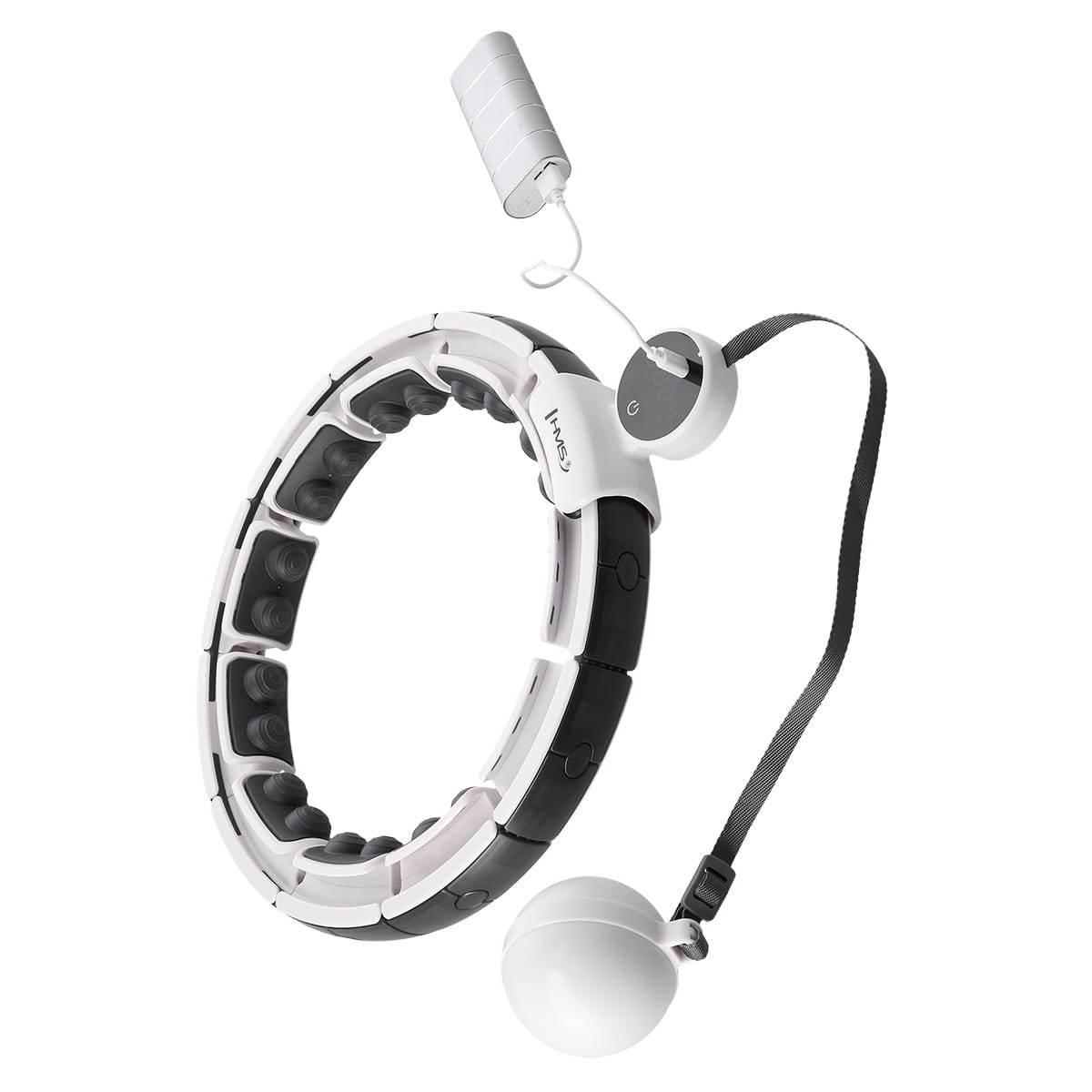 ZESTAW HULA HOP MAGNETYCZNY WHITE HHM16 Z LICZNIKIEM HMS + PAS WYSZCZUPLAJĄCY BR163