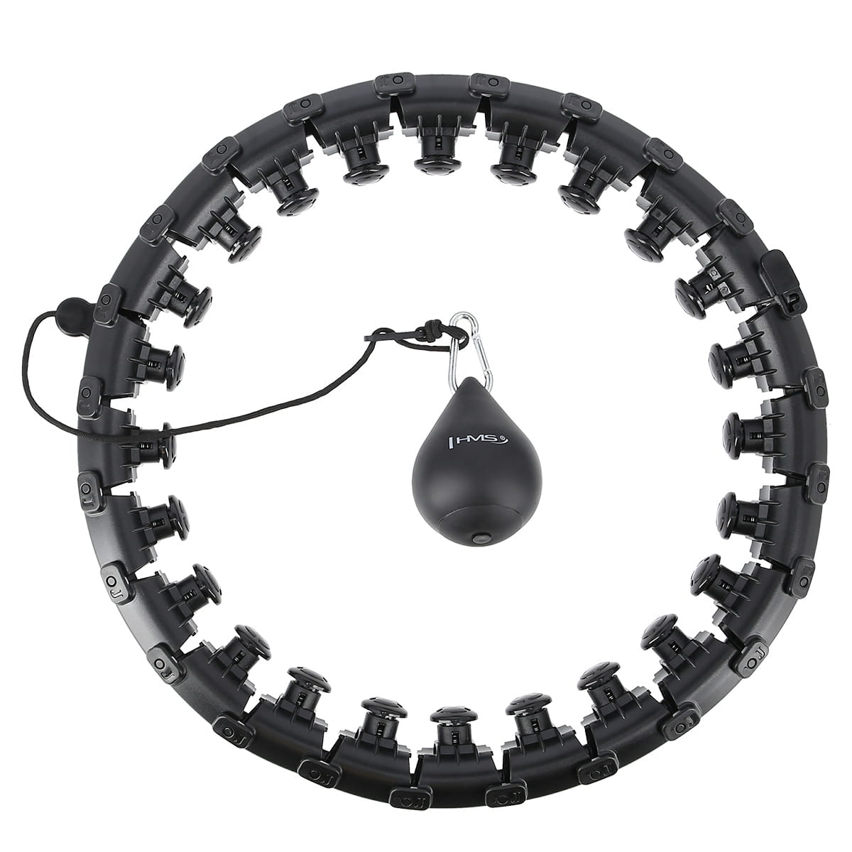 ZESTAW HULA HOP HHW01 BLACK Z WYPUSTKAMI I OBCIĄŻNIKIEM HMS + PAS BR163 RED