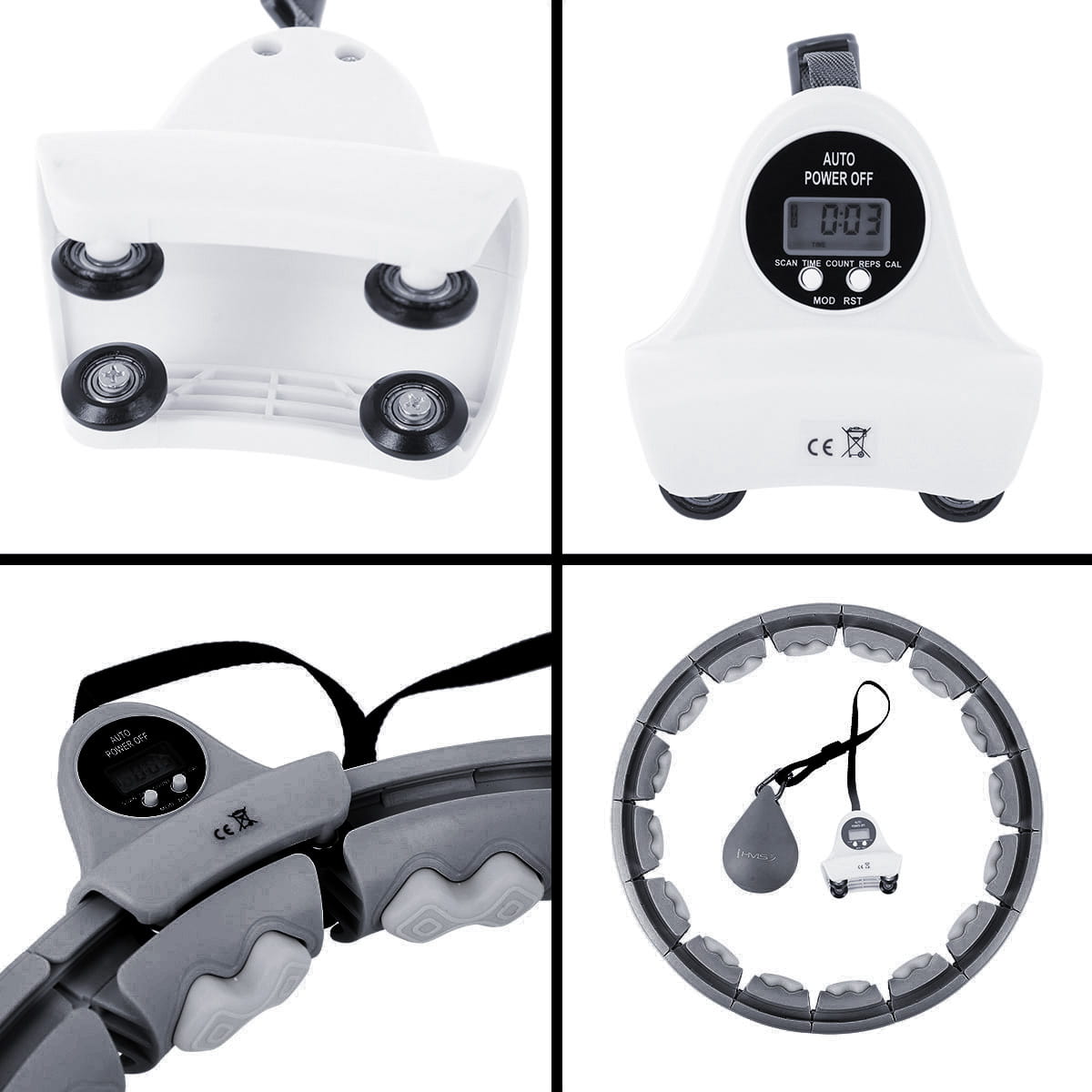 ZESTAW HULA HOP HHW06 BLACK Z PIŁKĄ GRAWITACYJNĄ I LICZNIKIEM HMS + PAS BR163 RED