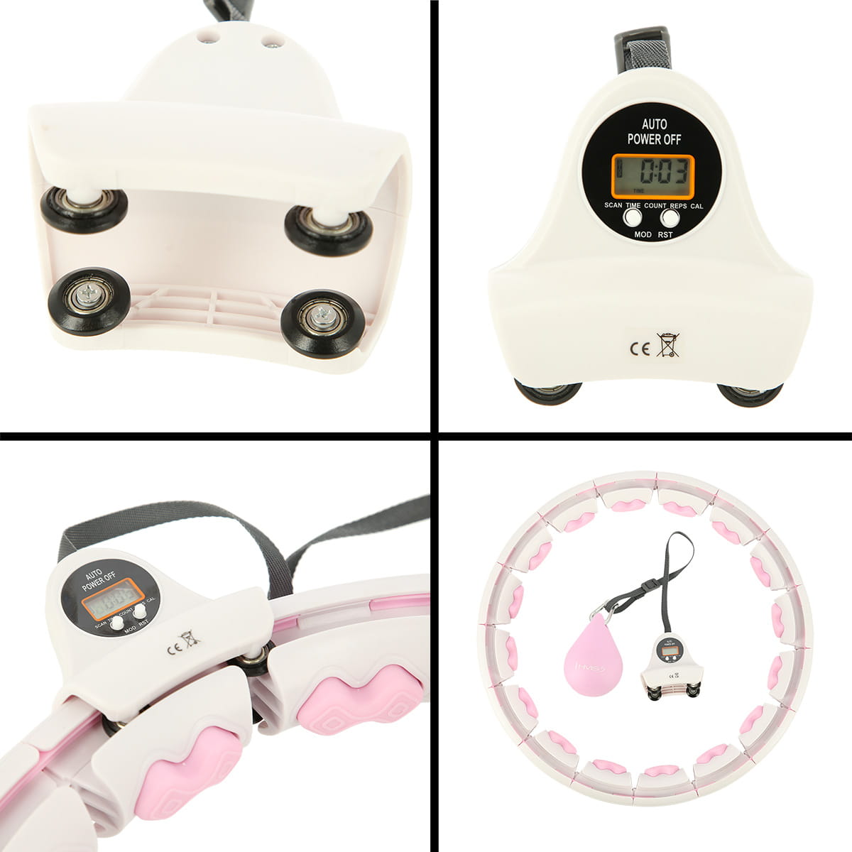 ZESTAW HULA HOP HHW06 PINK Z PIŁKĄ GRAWITACYJNĄ I LICZNIKIEM HMS + PAS BR163 RED