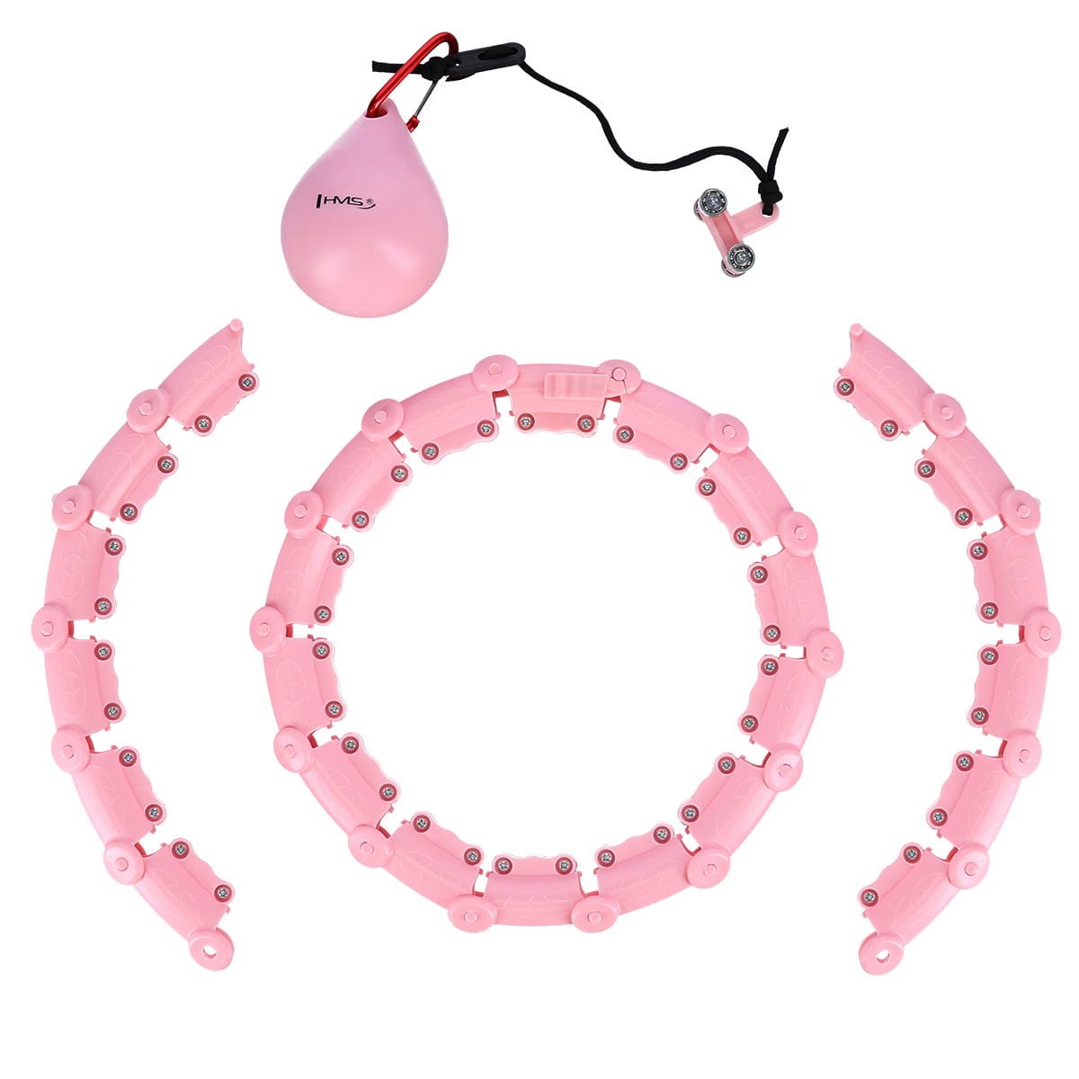 Hula hop HMS HHW11 Plus Size różowe z obciążeniem i regulacją obwodu