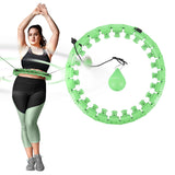 HULA HOP GREEN Z WYPUSTKAMI I OBCIĄŻNIKIEM HMS HHW12 PLUS SIZE