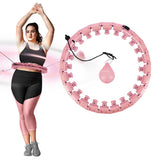 HULA HOP PINK Z WYPUSTKAMI I OBCIĄŻNIKIEM HMS HHW12 PLUS SIZE