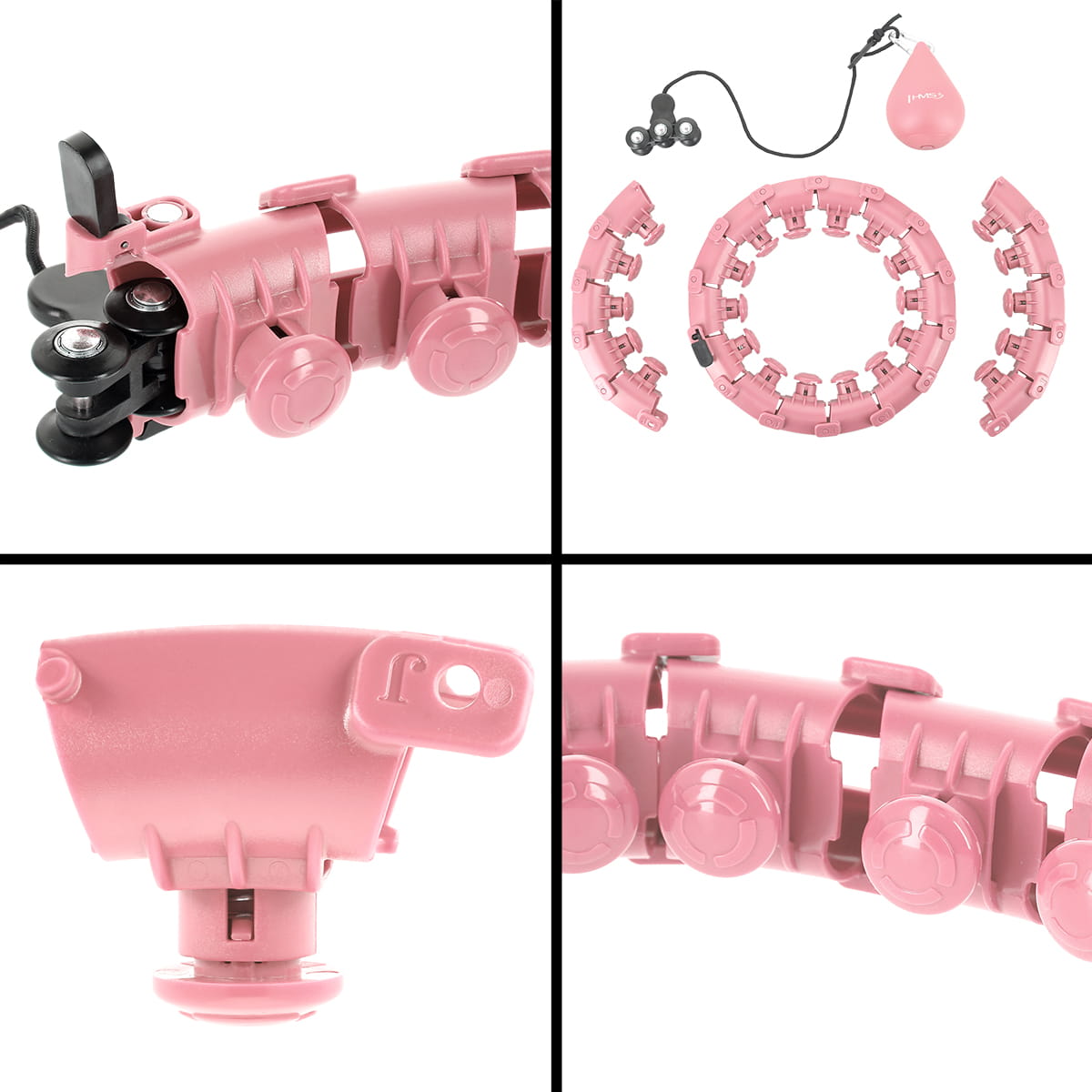 HULA HOP PINK Z WYPUSTKAMI I OBCIĄŻNIKIEM HMS HHW12 PLUS SIZE