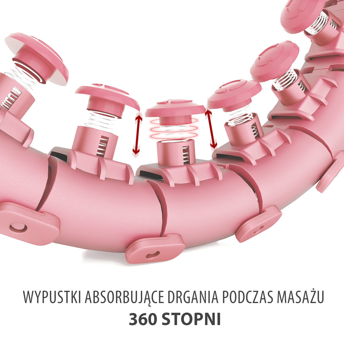 HULA HOP PINK Z WYPUSTKAMI I OBCIĄŻNIKIEM HMS HHW12 PLUS SIZE