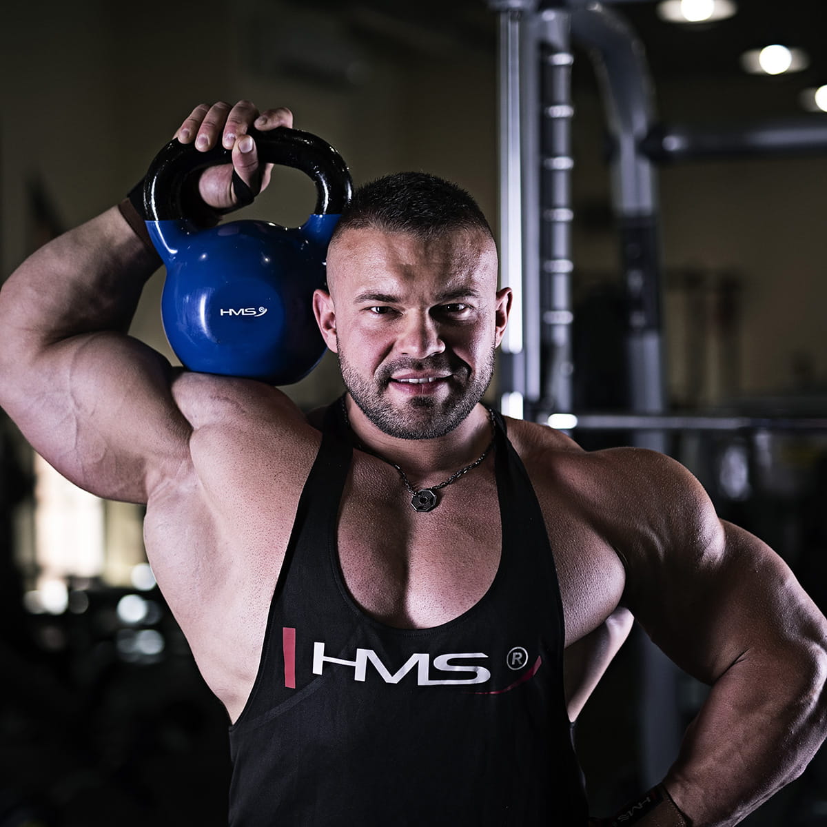 KNV BLUE KETTLEBELL ŻELIWNY POKRYTY WINYLEM HMS